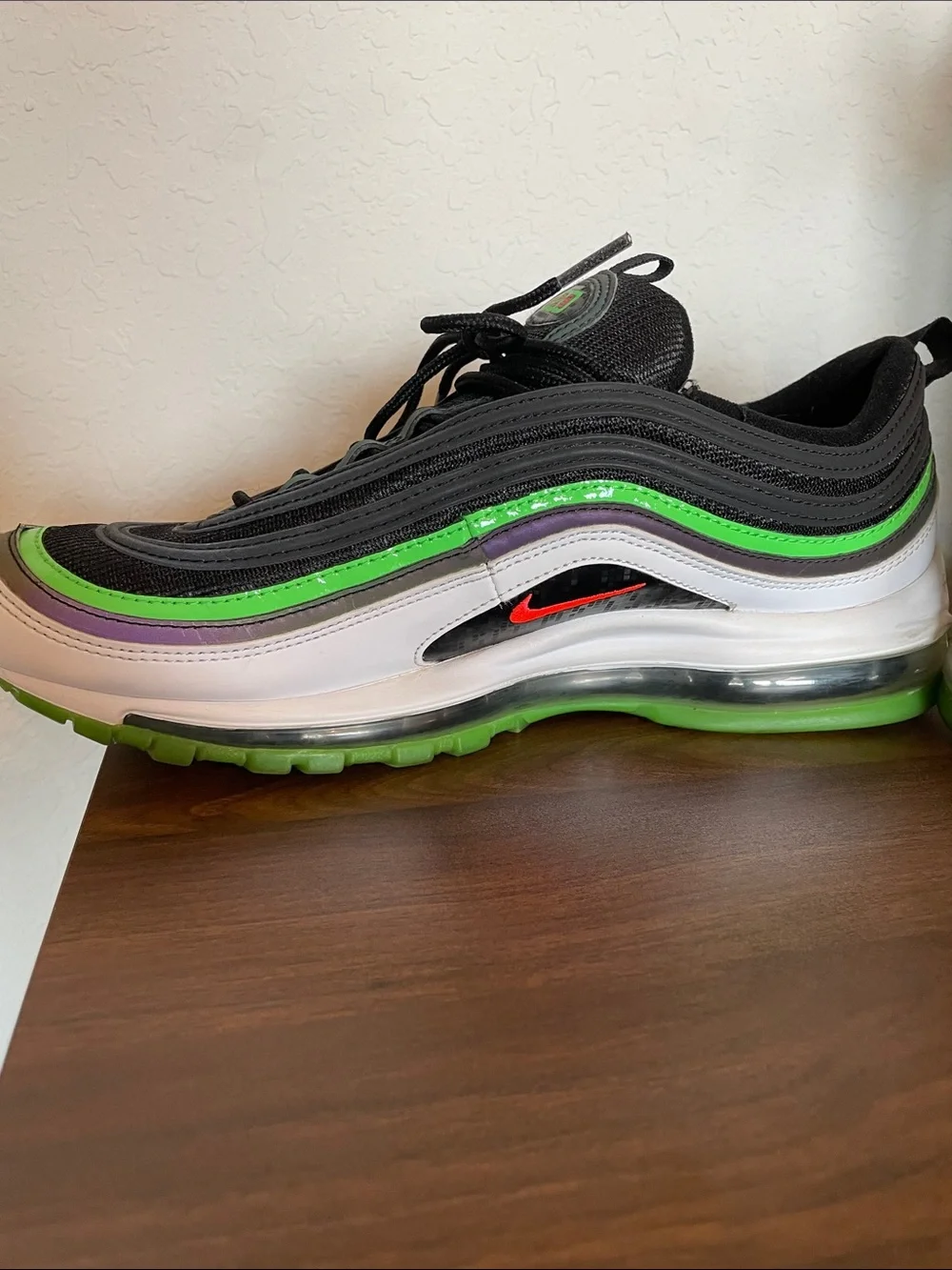 Nike Air Max 97, Black, White, Green & Red Air Max Style Sneakers